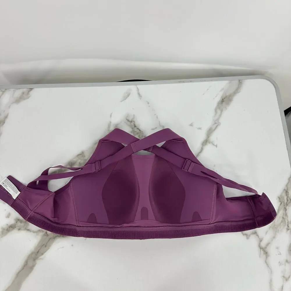 Lululemon Air Support Bra Womens Solid Purple Crossback Adjustable 36DD